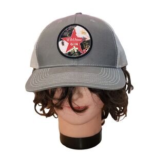 Wild June Western Style Gin Snapback Hat Gray Mesh Trucker Cap Floral Patch Logo